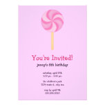 Invitaciones de la fiesta de cumpleaños del Lollip Comunicados Personalizados