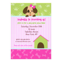Invitaciones de la fiesta de cumpleaños del perro  comunicados personalizados