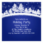 Invitaciones de la fiesta de Navidad azules y blan invitaciones