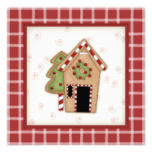 Invitaciones de la fiesta de Navidad de la casa de Anuncio Personalizado