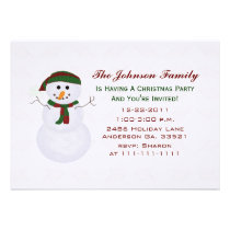 Invitaciones de la fiesta de Navidad del muñeco de invitaciones