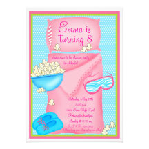 Invitaciones de la fiesta de pijamas de las palomi invitación personalizada