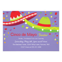 Invitaciones de la fiesta del sombrero de Cinco de Invitaciones Personalizada