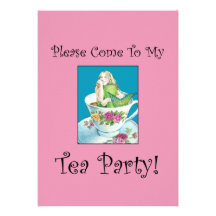 Invitaciones de la fiesta del té de la sirena invitaciones personalizada