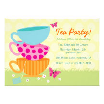Invitaciones de la fiesta del té del jardín de la  anuncios personalizados
