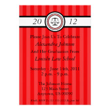 Invitaciones de la graduación del colegio de aboga comunicado