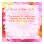 Invitaciones de la margarita - margarita rosada de invitación personalizada