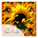 Invitaciones de la salida del sol del girasol comunicados personales 