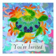 Invitaciones de la tortuga de la llama invitacion personal 