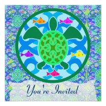 Invitaciones de la tortuga de mar verde comunicado