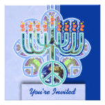 Invitaciones de Menorah de la paz de la tierra Invitación Personalizada