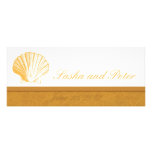 Invitaciones de oro del boda de playa de Shell del Anuncio