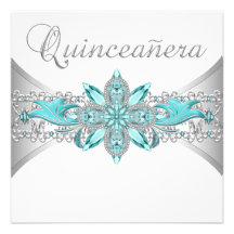 Invitaciones de plata de Quinceanera de las azules Comunicados