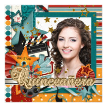 Invitaciones de Quinceanera de la estrella de cine Comunicado Personalizado