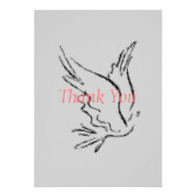 Invitaciones de Thankyou-doveoutline1brush Comunicado Personal