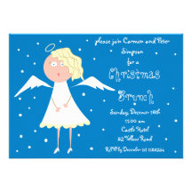 Invitaciones del ángel del brunch del navidad invitación