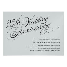 Invitaciones del aniversario de bodas de plata invitación personalizada