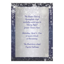 Invitaciones del baile de fin de curso de la noche comunicado personalizado