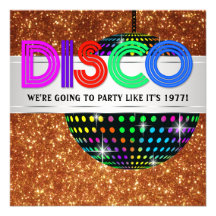 Invitaciones del baile del disco comunicados