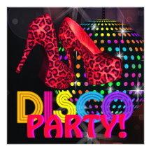 Invitaciones del baile del disco de la bola de esp comunicado