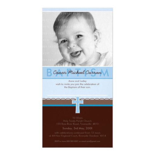 INVITACIONES DEL BAUTISMO DE LA FOTO:: 5 puros Tarjeta Fotografica Personalizada