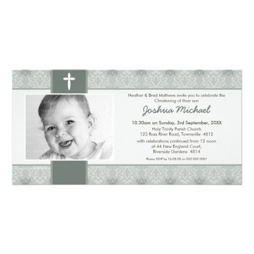 INVITACIONES DEL BAUTIZO DE LA FOTO:: bonito 7L Tarjeta Fotografica