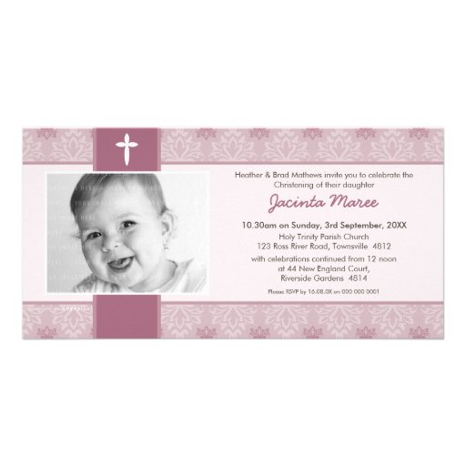 INVITACIONES DEL BAUTIZO DE LA FOTO:: bonito 9L Tarjeta Personal Con Foto