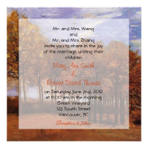 Invitaciones del boda de la caída. Paisaje del oto Invitación