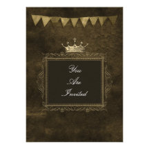 Invitaciones del boda de la corona de Brown Anuncio