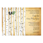 Invitaciones del boda del árbol de abedul de la te comunicados personalizados