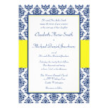 Invitaciones del boda del damasco de los azules ma comunicado