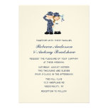 Invitaciones del boda del marinero y de la novia comunicado personalizado