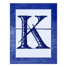 Invitaciones del boda del monograma del modelo "K" Comunicado Personalizado