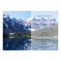 Invitaciones del boda del país del lago mountain r invitaciones personalizada
