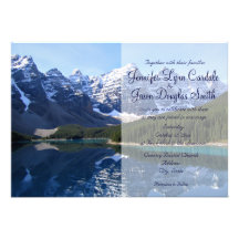 Invitaciones del boda del país del lago mountain r comunicado personalizado