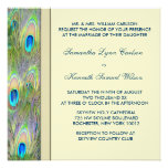 Invitaciones del boda del pavo real del oro anuncio personalizado