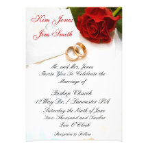 invitaciones del boda del rosa rojo comunicados personalizados