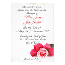 invitaciones del boda del rosa rojo anuncio