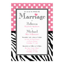 Invitaciones del boda del rosa y del estampado de  anuncio personalizado