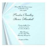 Invitaciones del boda del satén de los azules ciel anuncio