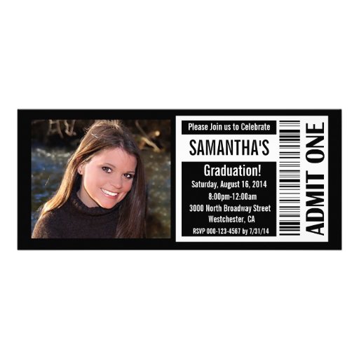 Invitaciones del boleto de la fiesta de graduación comunicado