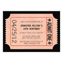 Invitaciones del boleto de la película comunicado personal  