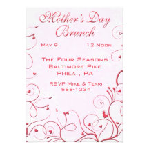 Invitaciones del brunch del día de madre invitacion personalizada