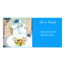 Invitaciones del caniche y de la fiesta del té de  tarjeta personal con foto