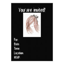 Invitaciones del chica de Emo (cumpleaños o cualqu Comunicado Personalizado