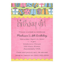 Invitaciones del chica del cumpleaños comunicado personal  