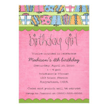 Invitaciones del chica del cumpleaños invitacion personal 