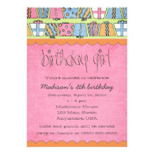 Invitaciones del chica del cumpleaños anuncios  