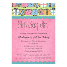 Invitaciones del chica del cumpleaños comunicados