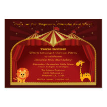Invitaciones del circo de una fiesta de cumpleaños tarjeta de negocio